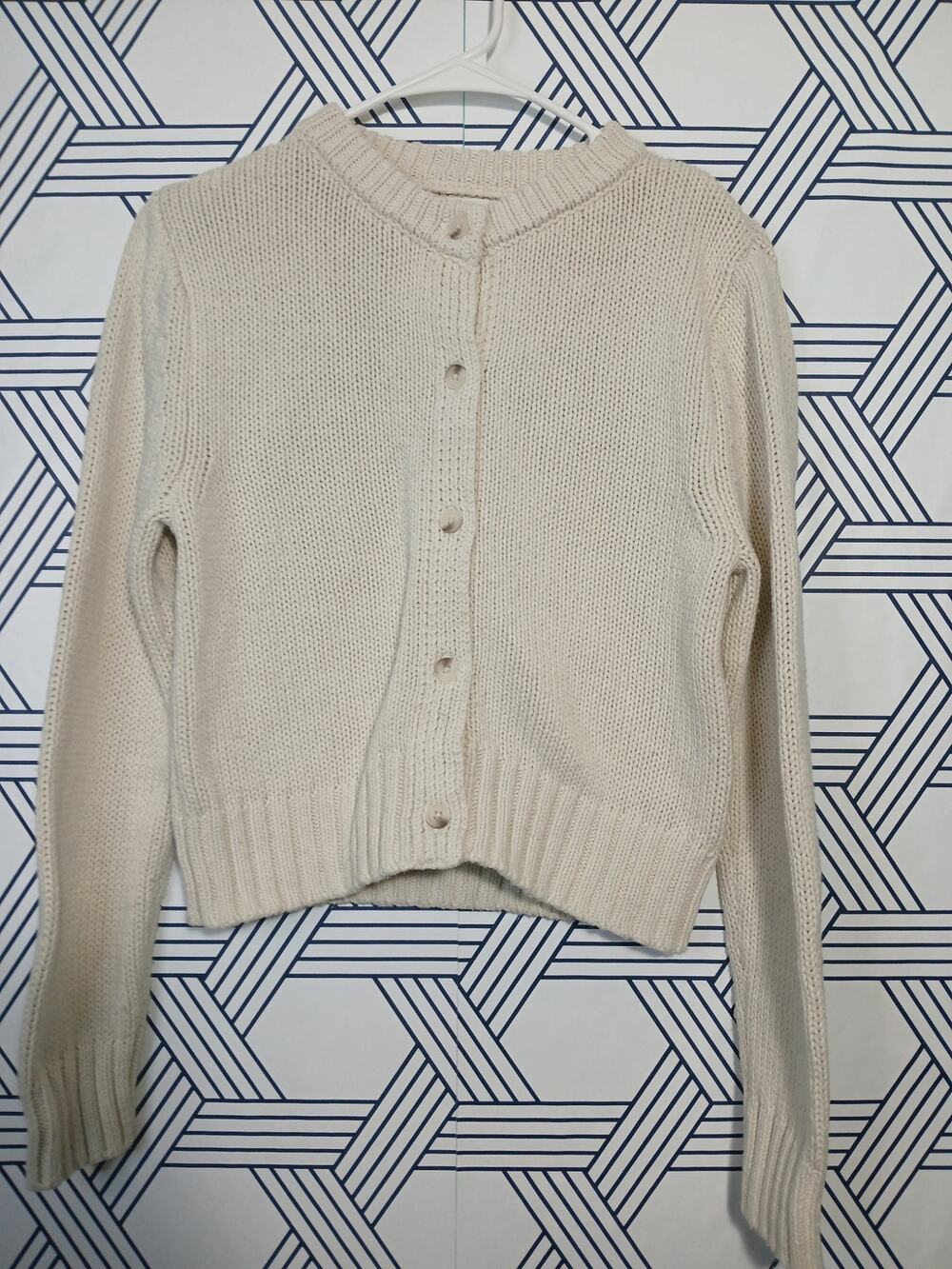 Jessica Simpson Crop Rib Knit Sweater Button-Front Cardigan Soft Girl Cozy Chic